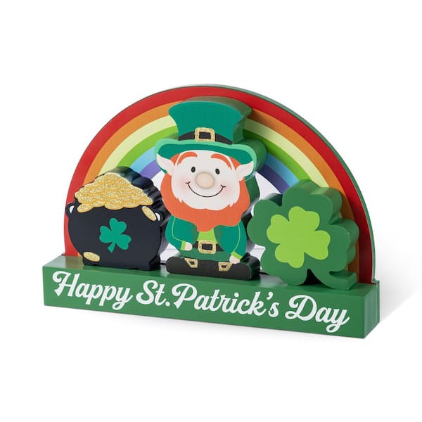 8 in. H Set of 4 St. Patrick's Wooden Table Block