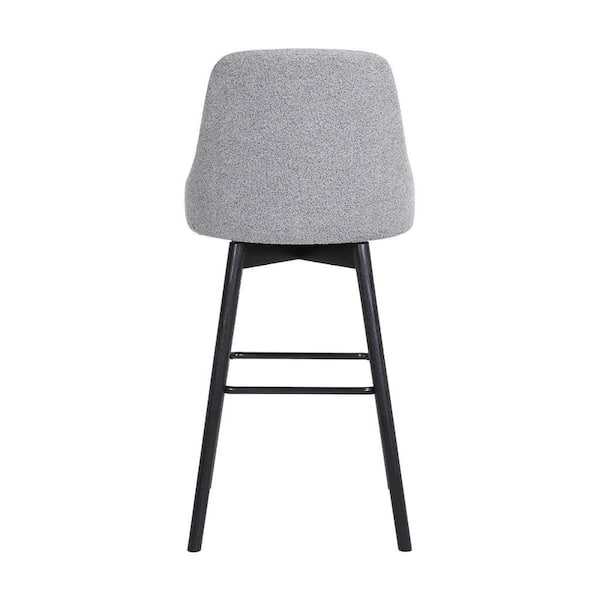 HomeRoots 26 in. Light Gray High Back Wood Counter Stool Fabric