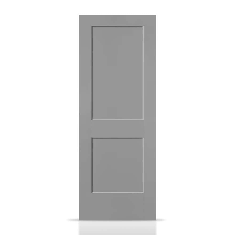 CALHOME 36 in. x 80 in. Light Gray Painted MDF Solid Core 2 Panel