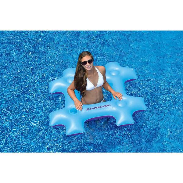 2 Pack Swimline Inflatable Swimming Pool Trending Hashtag Float Tube Raft Toy 