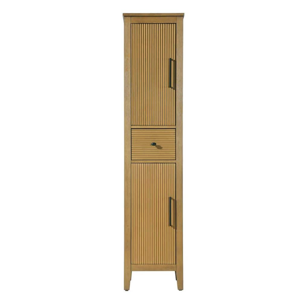 16 in. W x 18 in. D x 72 in. H Brown Freestanding Linen Cabinet in Honey Teak price history on PriceWatchPro