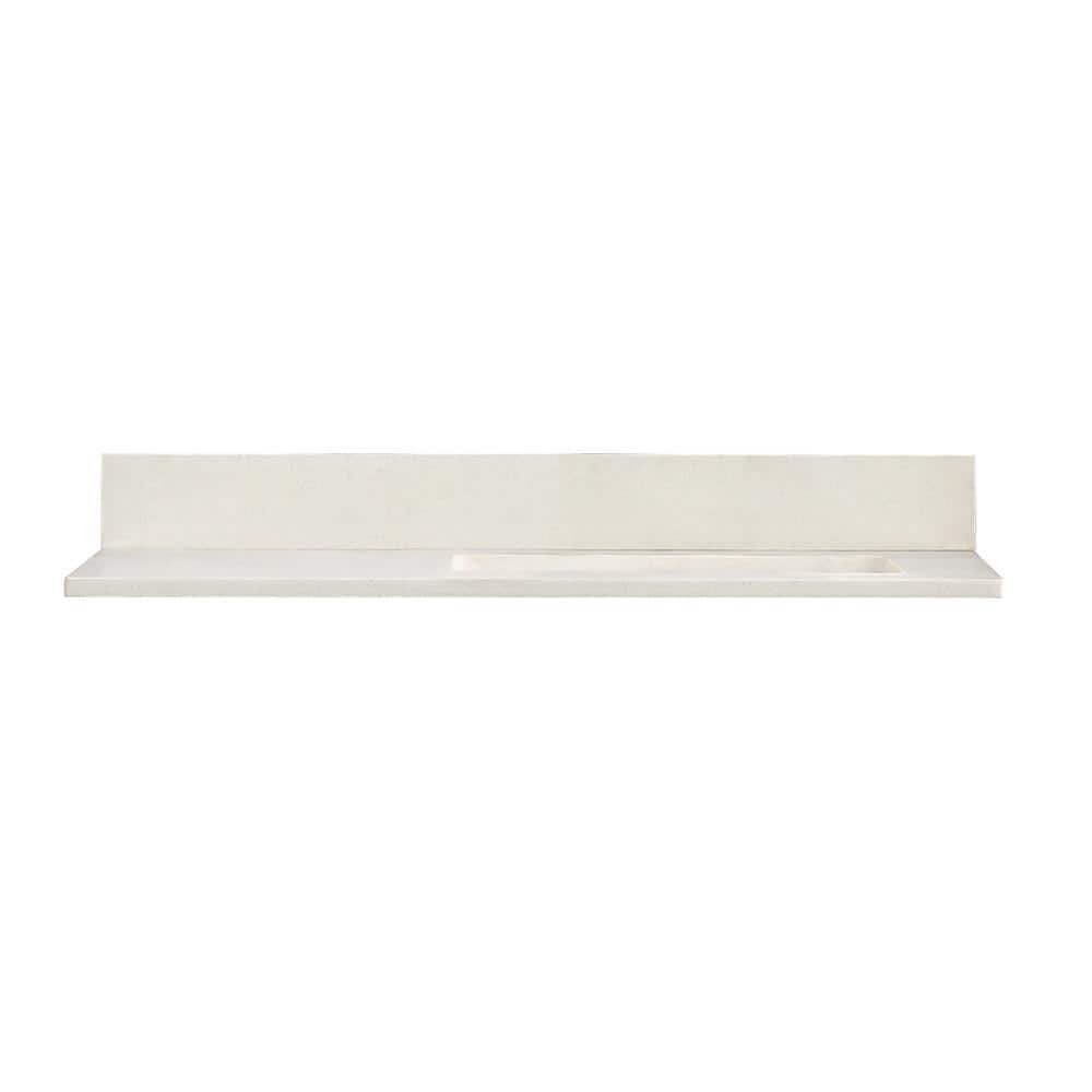 YASINU YN23 36 in. W x 22 in. D Quartz Vanity Top in White with