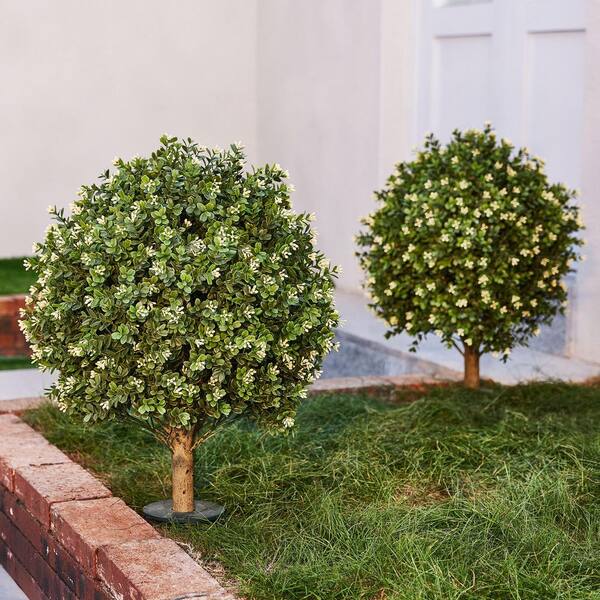DR.Planzen 20 in. Artificial Osmanthus Topiary Ball with Lavender