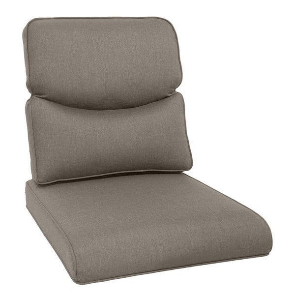 Opohoro Crescent 22 in. x 25 in. x 4 in. 2-Piece Deep Seating Outdoor Lounge Chair Replacement Cushion Set in Gray