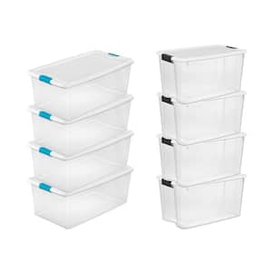 106 Quart Latching Storage Container (4 Pack) + 70 Quart Box (4 Pack)