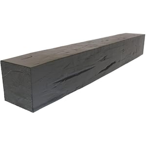 8 in. x 12 in. x 6 ft. Hand Hewn Rustic Faux Wood Beam Fireplace Mantel in Burnished Cedar