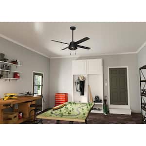 Spring Mill 52 in. LED Indoor/Outdoor Matte Black Ceiling Fan with Light Kit