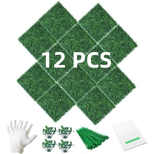 20 in. H x 20 in. W Artificial Boxwood Hedge UV-Proof Greenery Panels Grass Wall Backdrop Panels Home Decor