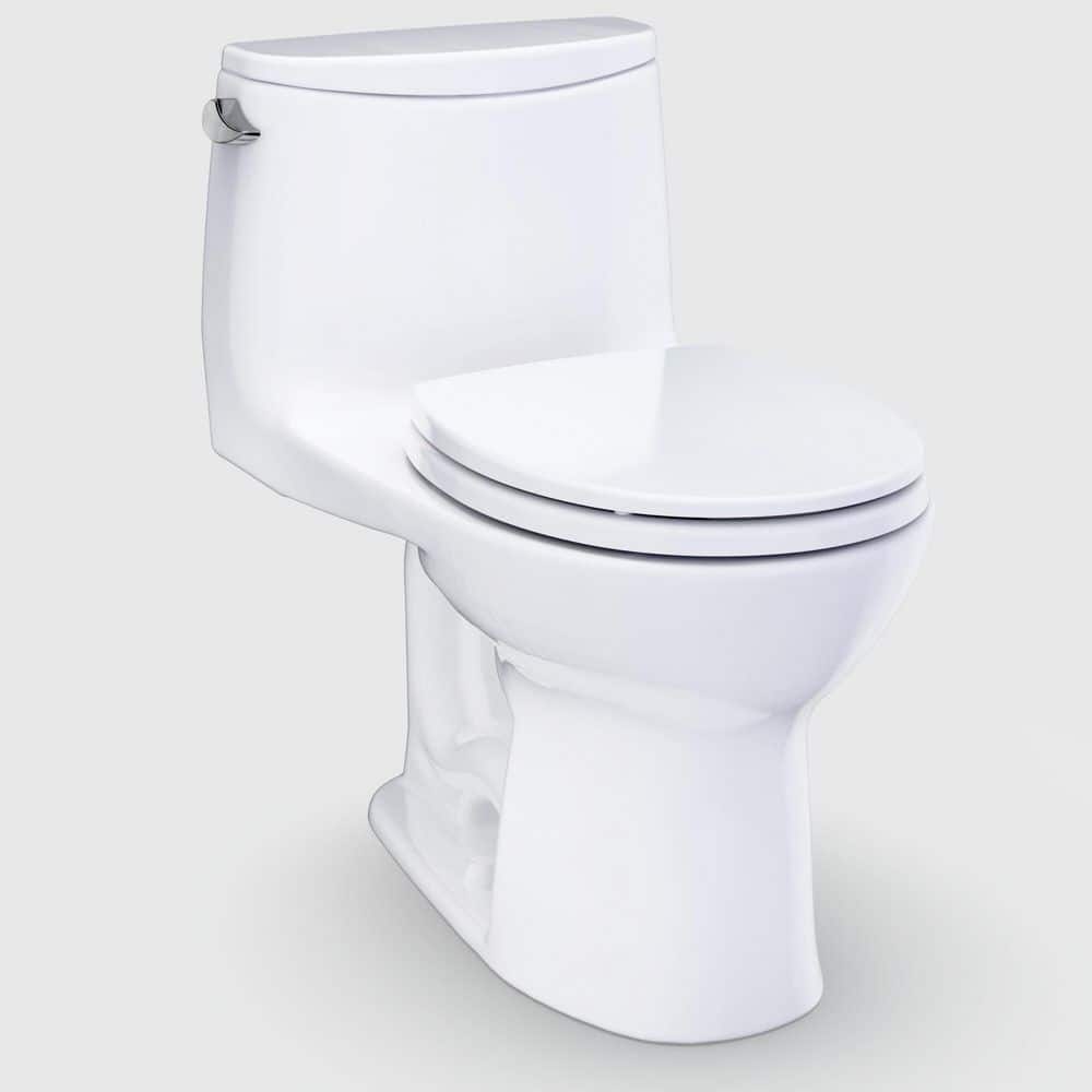 Eco UltraMax 12 in. Rough In One-Piece 1.28 GPF Single Flush Round Toilet in Cotton White, SoftClose Seat Include price history on PriceWatchPro