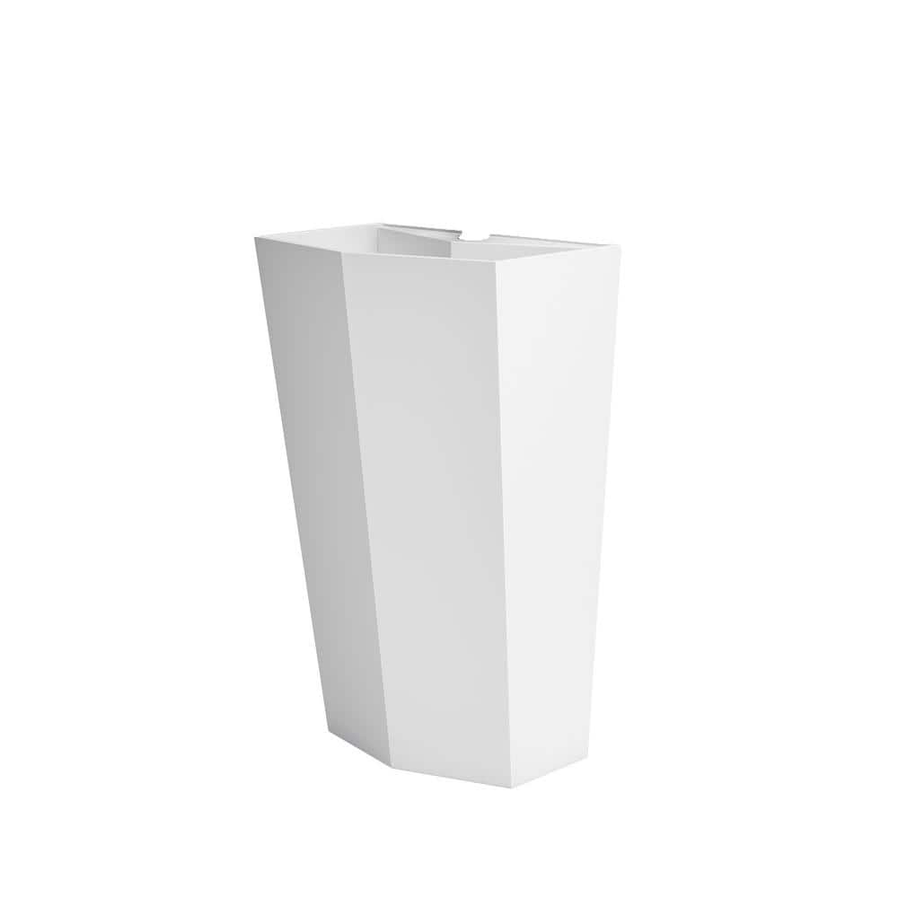 14 in. W x 35 in. D Pentagon Solid Surface Basin in White