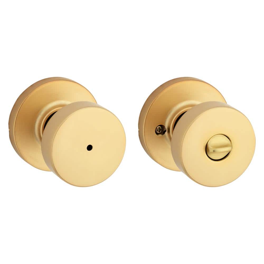 Satin Brass Round Privacy Door Knob for Bed and Bath