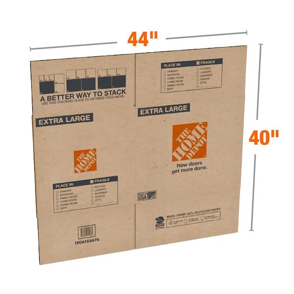 The Home Depot - 24 in. L x 20 in. W x 21 in. D Extra-Large Moving Shipping and Packing Box with Handles