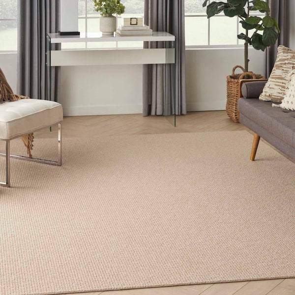 Hampton Rib Wheat 5 ft. x 7 ft. Custom Area Rug with Pad