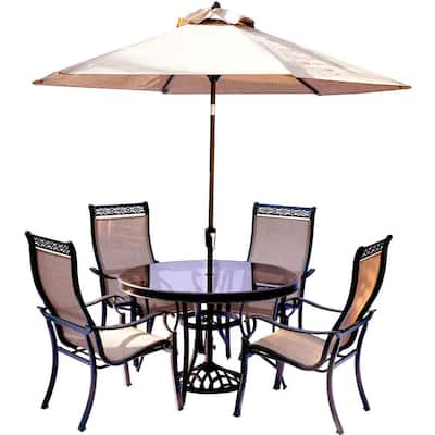 Classic Glass Round Patio Dining Sets Patio Dining Furniture The Home Depot