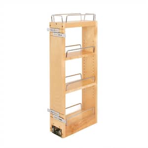 Rev-A-Shelf 448-BC19SC-5C Vanity 5 x19 Inch Door/Drawer Base Soft Close  Kitchen Cabinet Storage Organizer with BLUMOTION Slides, Natural Maple Wood