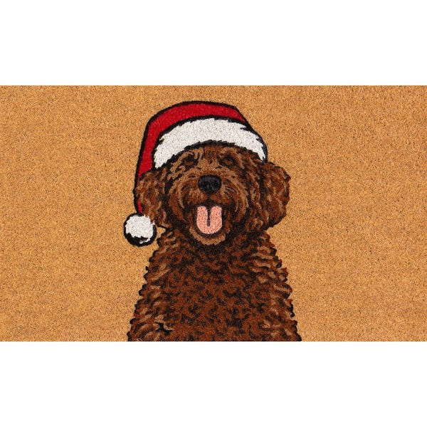 Santa Doodle 18 in. x 30 in. Coir Doormat