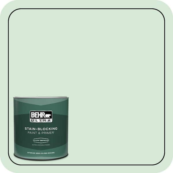 BEHR ULTRA 1 qt. #M410-1 Jade Mist Extra Durable Semi-Gloss Enamel Interior Paint & Primer