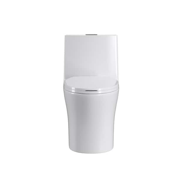 Staykiwi 12 in. Rough-In 1-piece 1.1/1.6 GPF Dual Flush Elongated Toilet in White, Seat Included