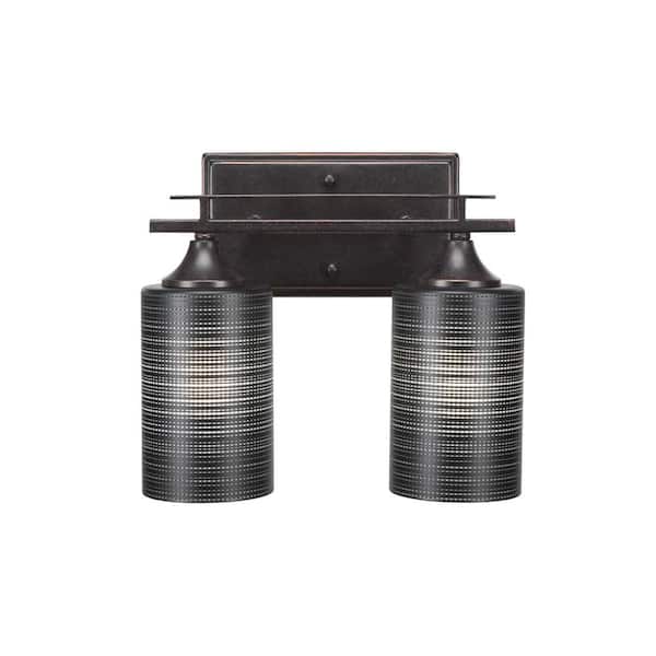 Unbranded Ontario 11.25 in. 2-Light Dark Granite Vanity Light