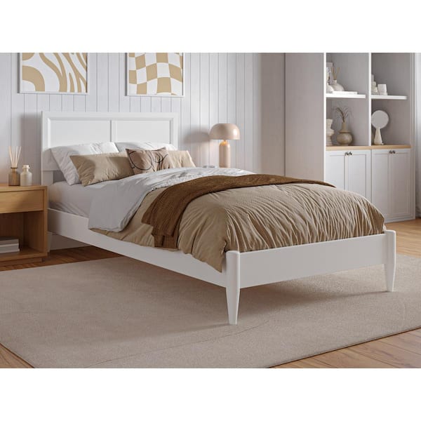 AFI Sophia White Solid Wood Frame Twin XL Low Profile Platform Bed