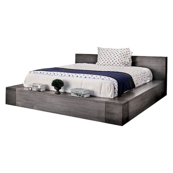 Unbranded Bentley Gray Wood Frame King Platform Bed