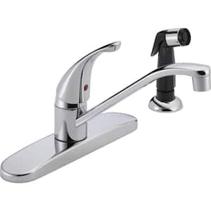 Core Single-Handle Standard Kitchen Faucet with Side Sprayer in Chrome