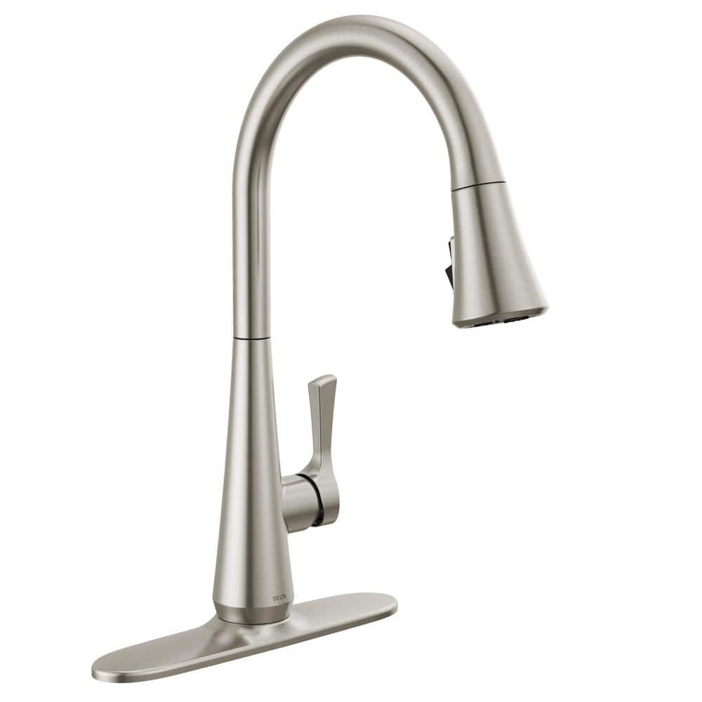 Delta Banks Single-Handle Pull-Down Sprayer Kitchen Faucet with ShieldSpray in Stainless -  19881Z-SS-DST