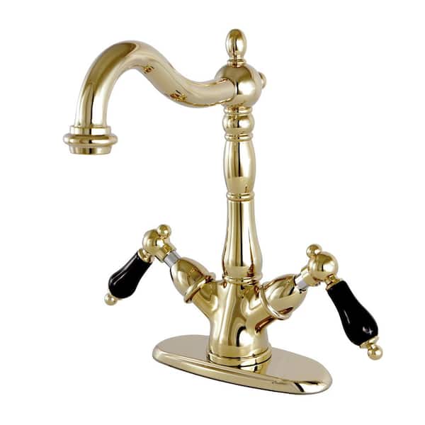 Kingston Brass Duchess Double Handle Vessel Sink Faucet in Polished Brass