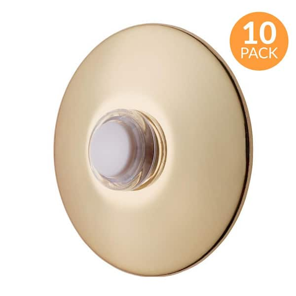 Newhouse Hardware 2-1/2 in. Round Lighted Wired Doorbell Push Button, Polished Brass (10-Pack)