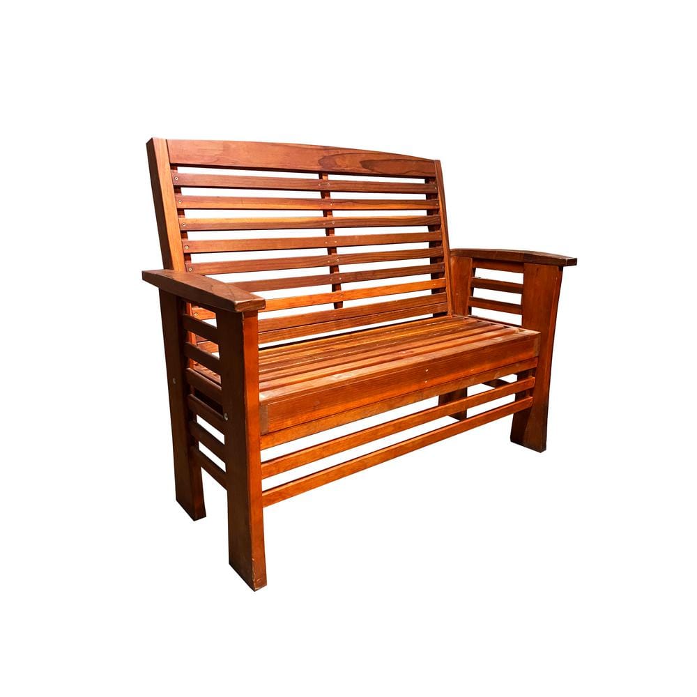 Best Redwood Garden 60 in. 3-Person Pacific Wood Outdoor Bench GBABC ...