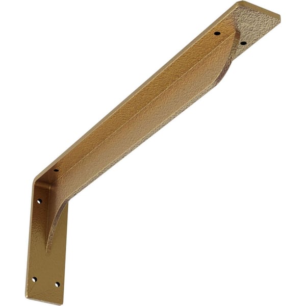 Ekena Millwork 2 in. W x 6-1/2 in. H x 18 in. D Hammered Gold Embrey Steel Bracket