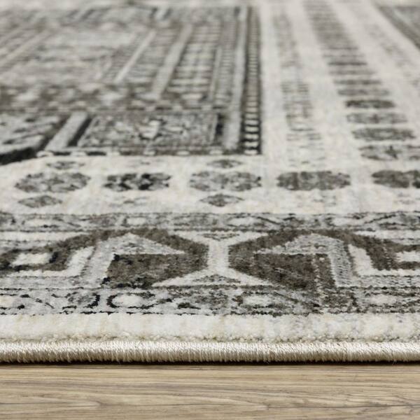 2 X 8 Gray Floral Washable Area Rug Runner Rug