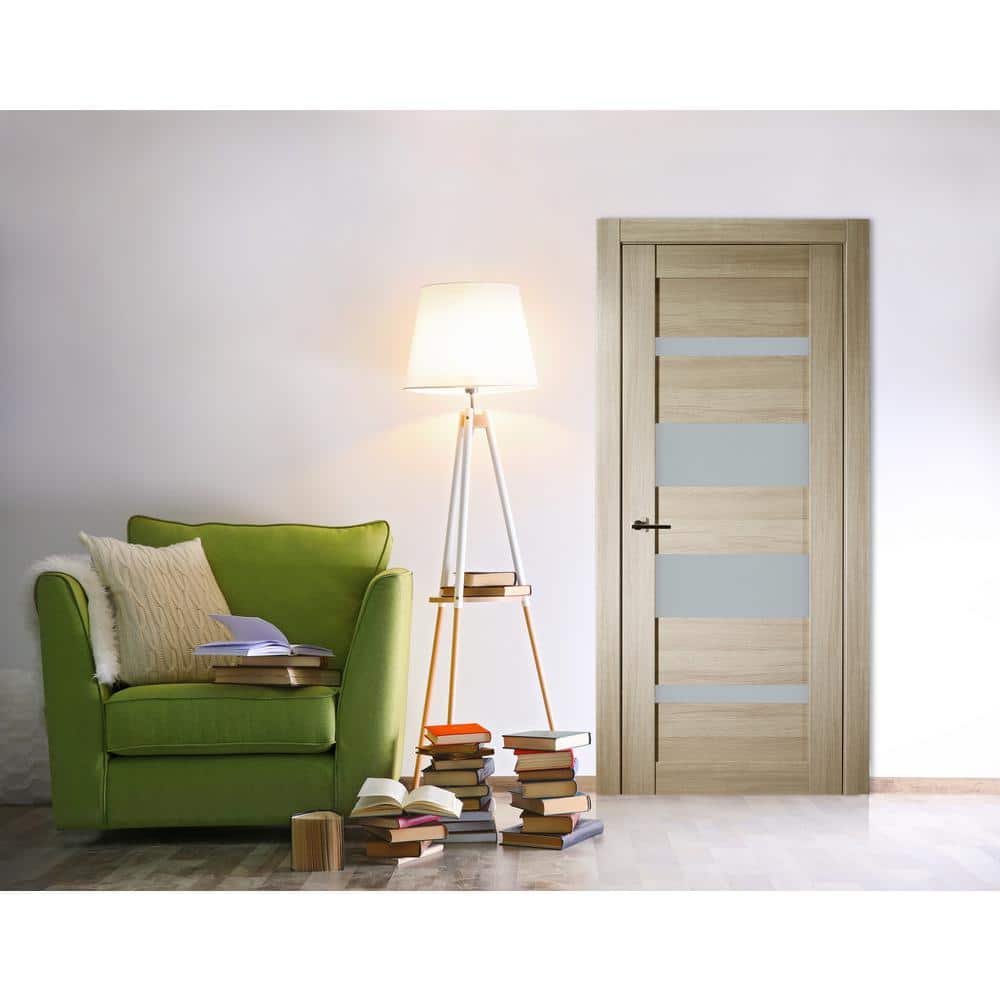 Shambor Frosted Glass and Wood Composite Interior Door Slab