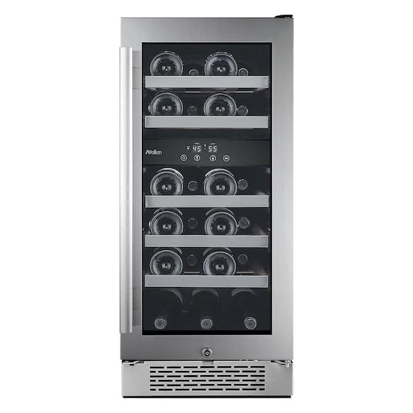 Avallon 23-Bottle 15 in. Dual Zone Built-in Wine Cooler with Argon Filled Double Paned Glass