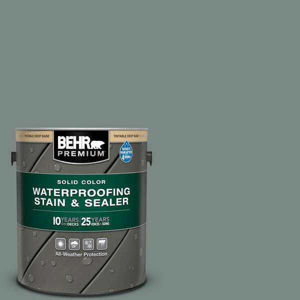 BEHR PREMIUM 1 gal. PPU1216 Juniper Ash Solid Color Waterproofing Exterior Wood Stain and