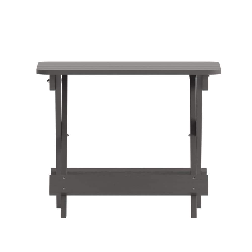 Gray HDPE Folding Adirondack Outdoor Side Table