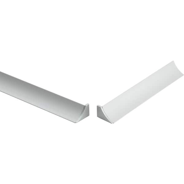 T-Cove 7/8 in.Connection Wall/Flr Endcap Right Aluminum Pwdr Ctd White Molding and Transition Trim