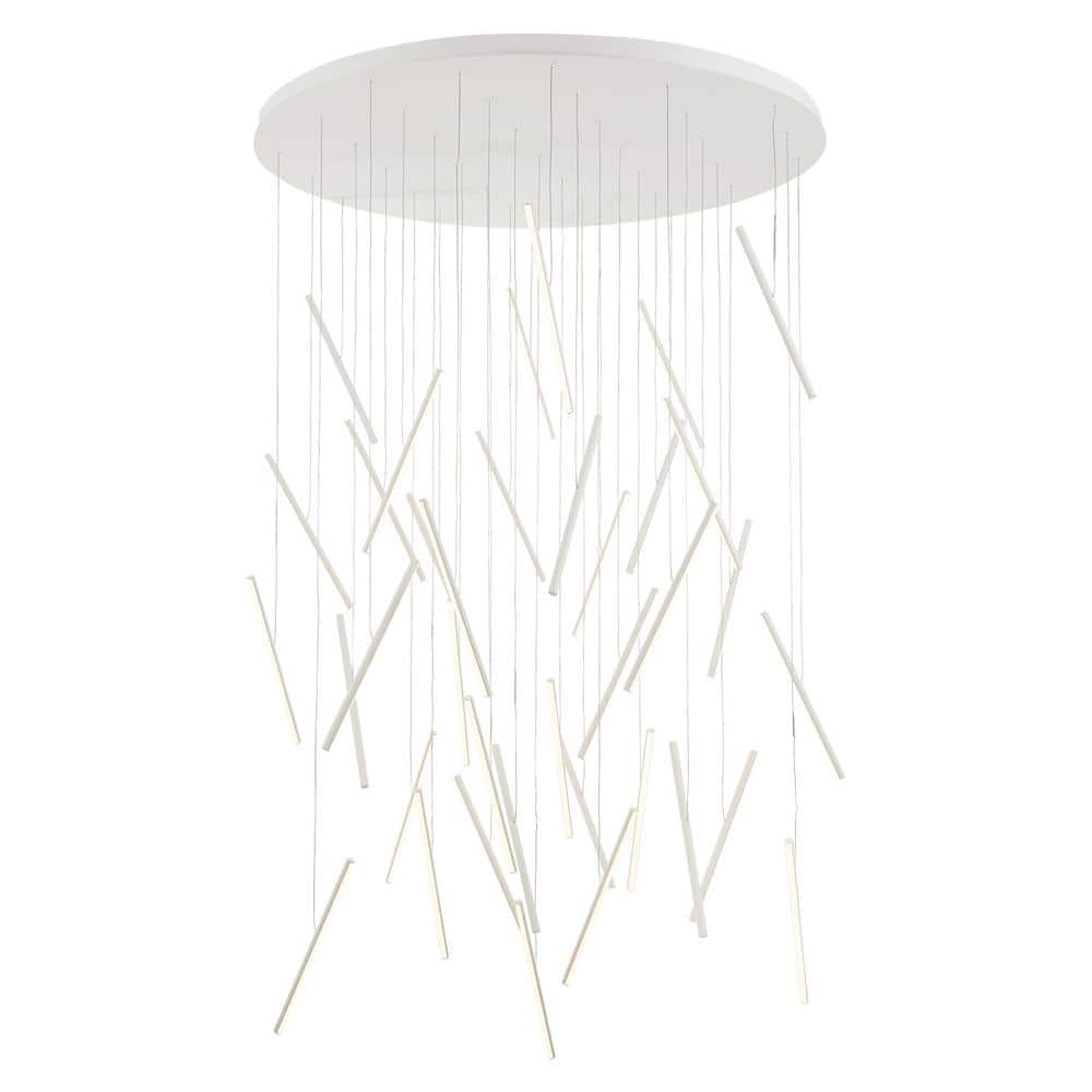 White Glass 50-Inch LED Cluster Pendant Light