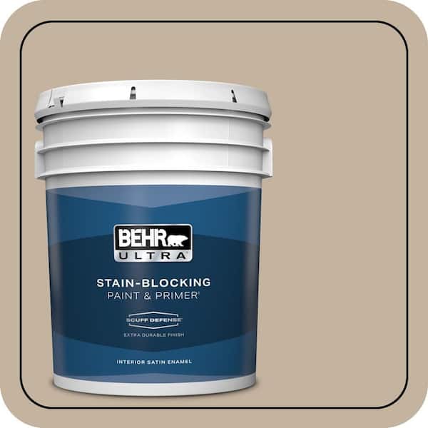 BEHR ULTRA 5 gal. #ECC-20-1 Canyon View Extra Durable Satin Enamel Interior Paint & Primer