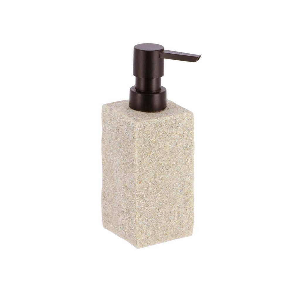 Natural Beige Resin Stone Effect Hand Soap and Lotion Dispenser