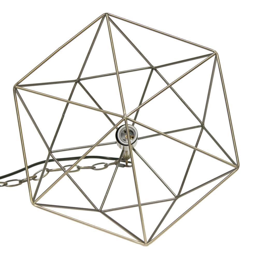 16" Antique Brass Geometric Diamond Pendant Light