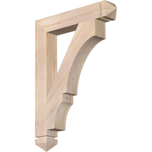 Ekena Millwork 3.5 in. x 30 in. x 22 in. Douglas Fir Balboa Arts and Crafts Smooth Bracket