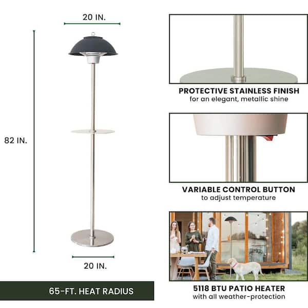 Hanover 1500-Watt Infrared Electric Patio Heater with Built-In Table Stand  in Black HAN1011IC-BLK - The Home Depot