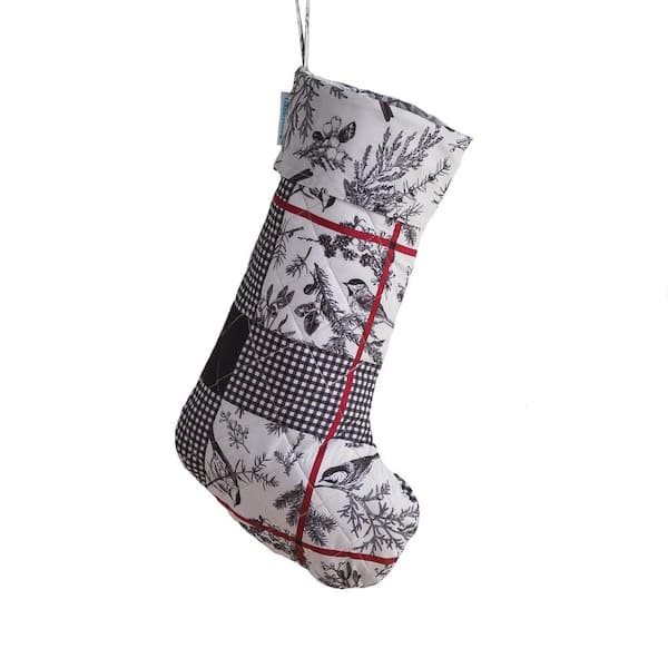 Country Living 17.5 in. Black Polyester Microfiber Faith Christmas Stocking