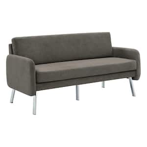 Lounge 58 in. Square Arm Fabric Rectangle Sofa in Charcoal
