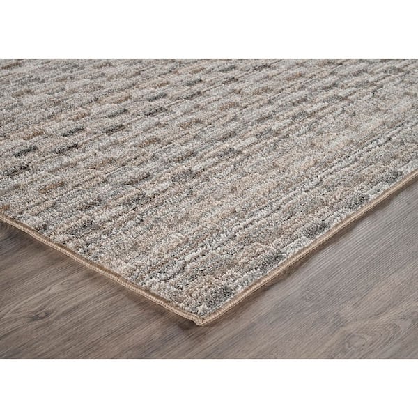 Studio Plush Mesh 9 ft. x 12 ft. Tan/Gray Modern Abstract Area Rug