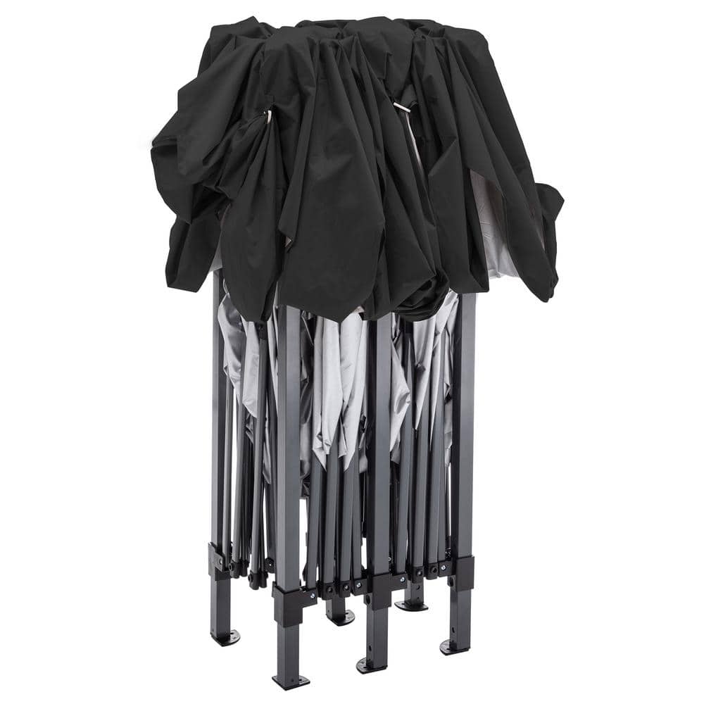 10 ft. x 20 ft. Black Pop Up Canopy Outdoor Portable Party Folding Tent wit