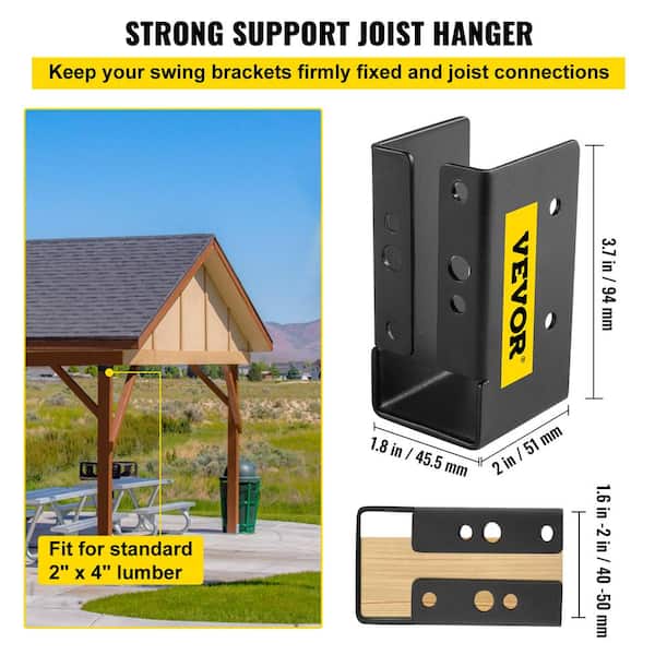 VEVOR Concealed Joist Hanger 2 in. x 4 in. Outdoor Accent Concealed Joist Bracket Pack of 24 Concealed Face Mount Joist Hanger
