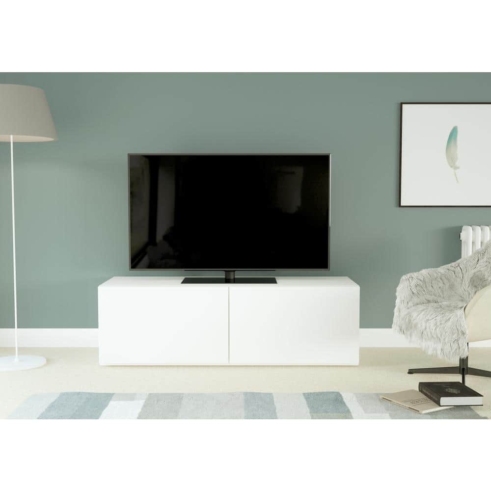 Universal Gloss Black Metal Table Top TV Stand for 46-65 Inch TVs