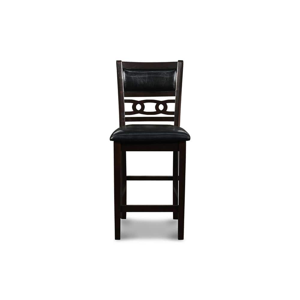 Ebony Round Transitional Wood Pub Table with 4 Chairs